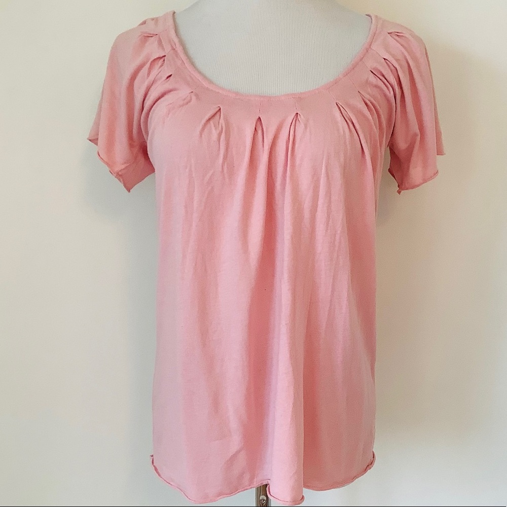 Pink Scoop Neck Tee Shirt Kimchi and Blue